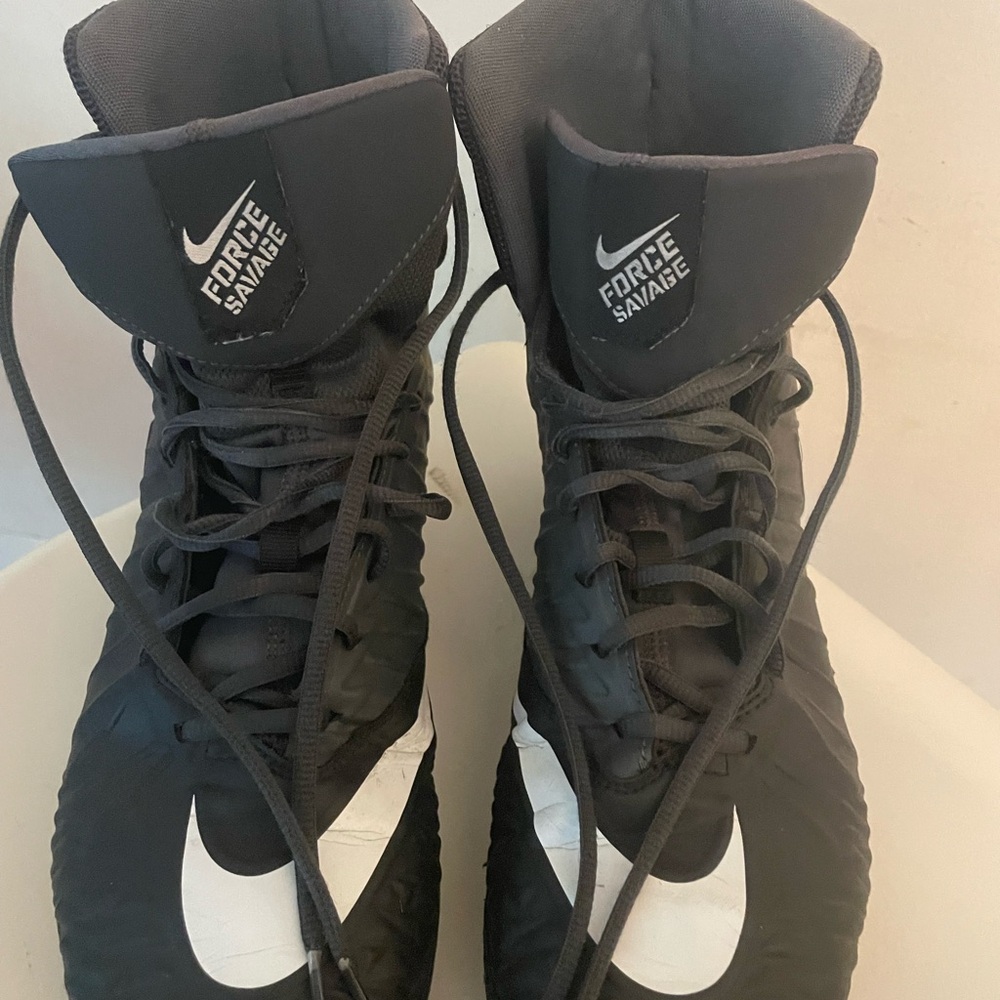 Nike Force Savage Black and White Cleats